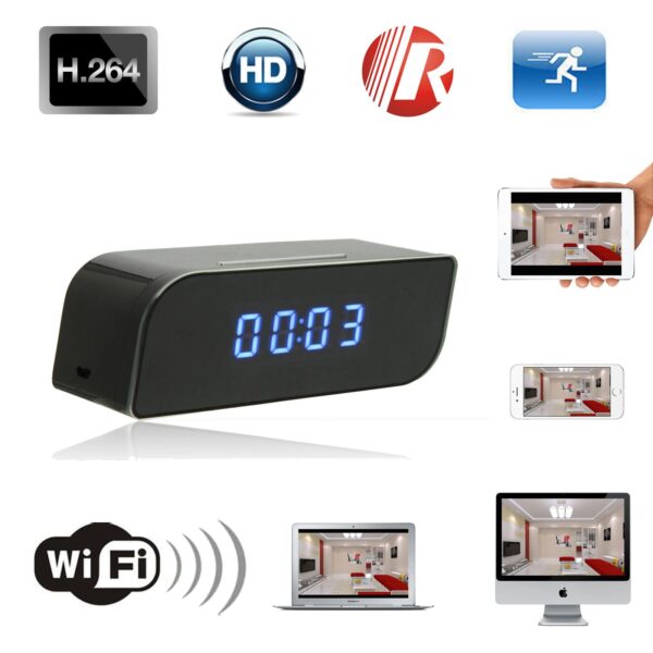 Digital Table Clock Camera WiFi 4K  1080p Full HD Video Audio Live View in Smartphone Night Vision, Motion Detection, 2-3 Hours Battery Backup, 12 mega Pixel Lens Full hd Mini spy Camera for Home Spy Camera - Image 5