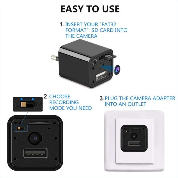 1080P HD Mini Hidden USB Phone Charger Spy Camera, Upto 15 Days Long Time Recording Spy Camera, Motion Detection Mode and Loop Recording Spy Camera - Image 6