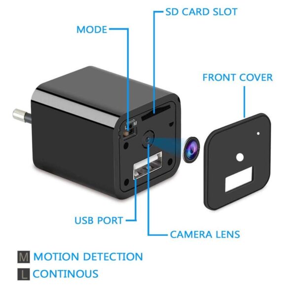 1080P HD Mini Hidden USB Phone Charger Spy Camera, Upto 15 Days Long Time Recording Spy Camera, Motion Detection Mode and Loop Recording Spy Camera - Image 7