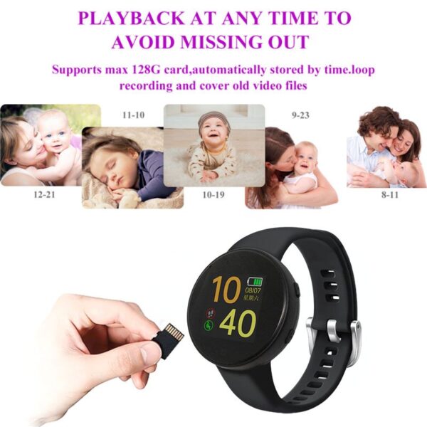 1080P HD Mini HD WiFi Smart Watch Spy Camera with Mobile Connectivity - Image 10