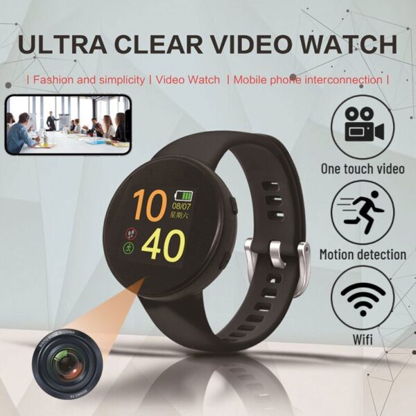 1080P HD Mini HD WiFi Smart Watch Spy Camera with Mobile Connectivity - Image 6