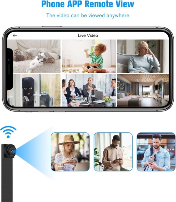 1080P HD WiFi Button Camera Live Monitoring, Smallest Spy Camera Module, WiFi Spy Hidden Camera Motion Detection, Remote Live View, Micro Pinhole Lens Hidden Camera - Image 4