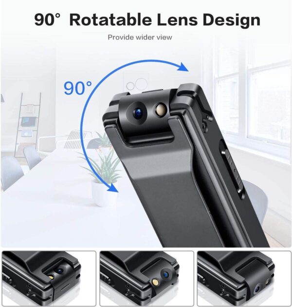 1080P Wearable Body Mounted Camera, Mini Pocket Audio Video Recorder with Metal Body Back Clip, 3 Hours Battery Backup - Image 5