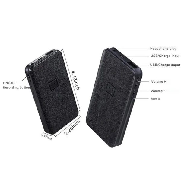 Power Bank Audio Recorder, 12 Days Long Lasting Battery Backup Spy Voice Recorder, Voice Activated Audio Recording with Sensitive Noise Recording Mode, 32gb Inbuilt Memory 5000 mAh Power Bank Spyware Microphone Recorder - Image 7