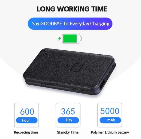 Power Bank Audio Recorder, 12 Days Long Lasting Battery Backup Spy Voice Recorder, Voice Activated Audio Recording with Sensitive Noise Recording Mode, 32gb Inbuilt Memory 5000 mAh Power Bank Spyware Microphone Recorder - Image 4