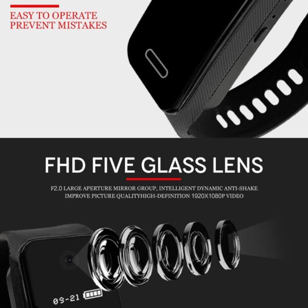 Spy Wrist Band Bracelet Watch Hidden Camera Invisible Lens Full HD 1080p Wearable Mini Recorder Video & Audio Recording Security Camera - Image 6
