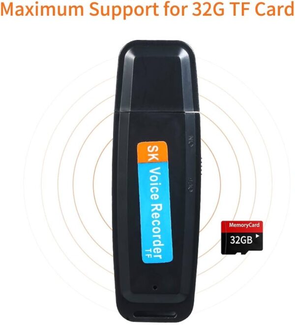 USB Voice Recorder Pen Drive Flash Drive, 5 Hours Battery Backup USB Pen Drive Audio Recorder, Pen Drive Hidden Voice Recorder - Image 3