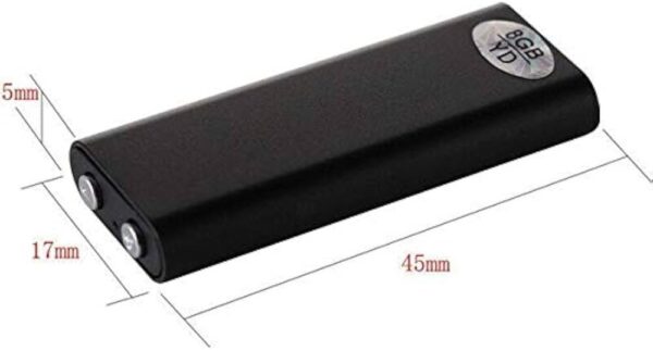 Mini Small Spy Voice Recorder up to 12 Hours Battery Backup, Inbuilt Memory 8GB Spy Voice Recorder, Crystal Clear Digital Recording with Sensitive Noise Recording Mode, Intelligent Dynamic Microphones Noise Reduction 360 Degree Panoramic Recordings - Image 8