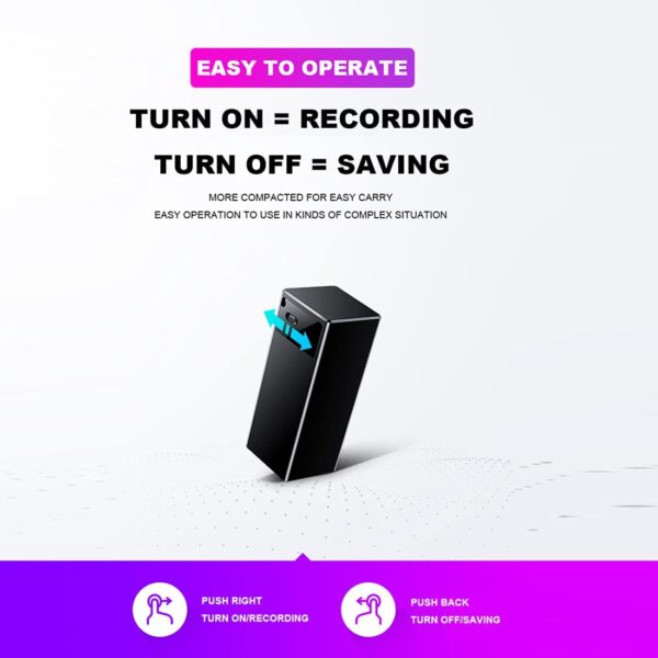 Spy Voice Recorder, Mini Voice Recorder with Sensitive Noise Recording Mode, Voice Activated Audio Recording, 7 Days Battery Backup, Surrounding Noise Cancellation Gives Crystal Clear Audio - Image 7