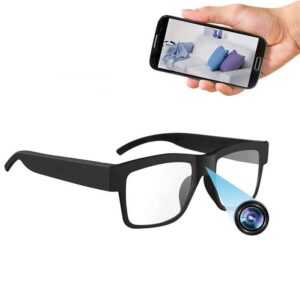 Full HD Live Streaming WiFi Eye Glasses Wireless Spy Camera, Invisible Lens with Touch Controlled Indoor Outdoor Video Audio Recorder Spy Specs Camera