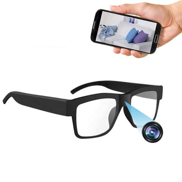 Full HD Live Streaming WiFi Eye Glasses Wireless Spy Camera, Invisible Lens with Touch Controlled Indoor Outdoor Video Audio Recorder Spy Specs Camera