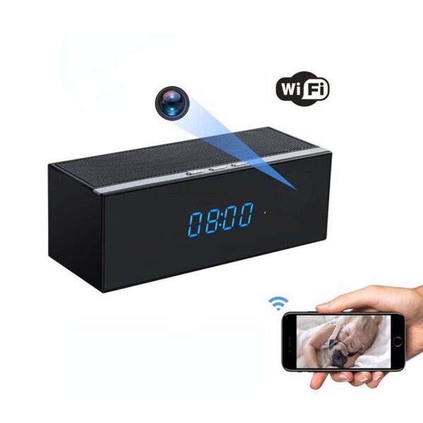 1080P FHD WiFi Spy Camera Bluetooth Speaker Hidden Camera, Digital Clock Night Vision Spy Camera, Spy Camera Audio Video Recording, 18 to 20 Days Loop Recording - Image 4