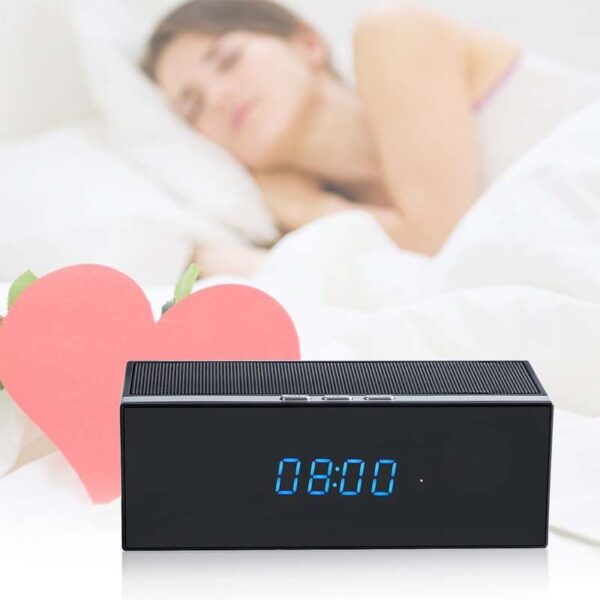 1080P FHD WiFi Spy Camera Bluetooth Speaker Hidden Camera, Digital Clock Night Vision Spy Camera, Spy Camera Audio Video Recording, 18 to 20 Days Loop Recording - Image 5