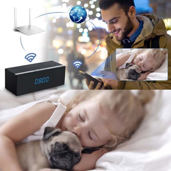 1080P FHD WiFi Spy Camera Bluetooth Speaker Hidden Camera, Digital Clock Night Vision Spy Camera, Spy Camera Audio Video Recording, 18 to 20 Days Loop Recording - Image 8