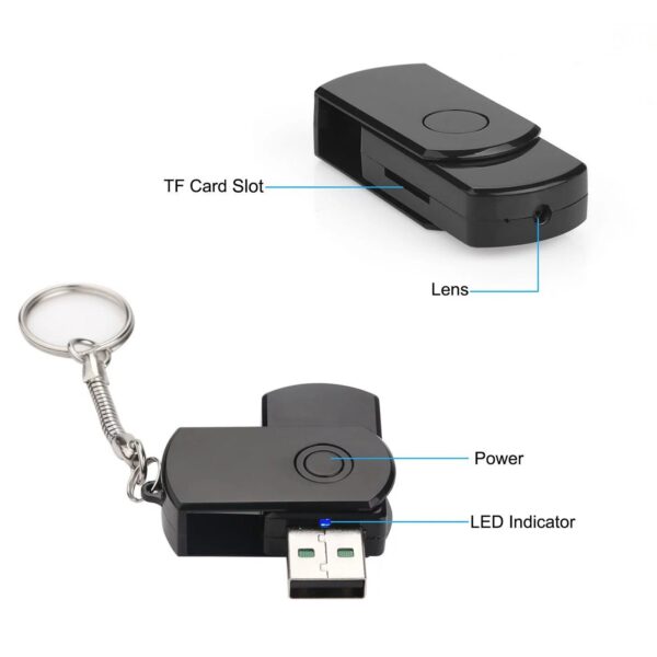 HD 1280*960 Mini USB Disk Spy Camera, USB Flash Drive Mini Camcorder Portable, USB Pen Drive Hidden Audio Video Recorder Security Camera - Image 8